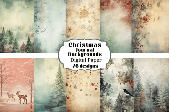 76 Christmas Junk Journal Backgrounds for Your Holiday Crafts