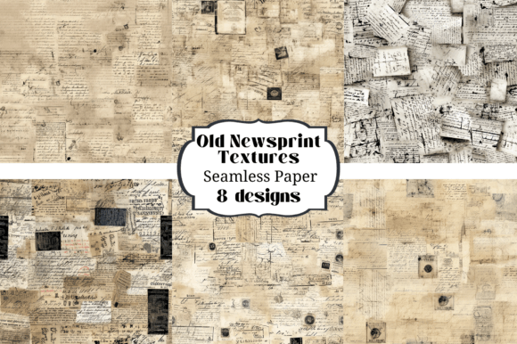 8 Old Newsprint Seamless Backgrounds for Authentic Design
