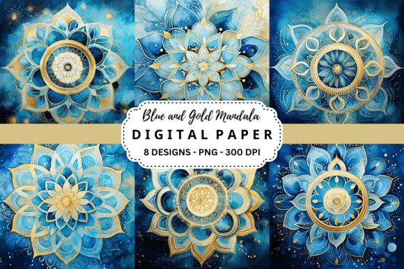 Blue and Gold Mandala Backgrounds: Elevate Your Creative Projects