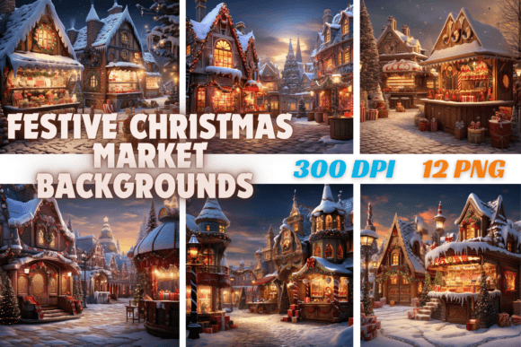 Bring Holiday Magic to Your Projects with Christmas Market Backgrounds