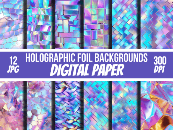 Captivating Holographic Foil Papers Backgrounds JPG