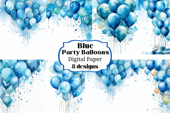 Celebrate with Blue: Digital Balloon Backgrounds for Crafters