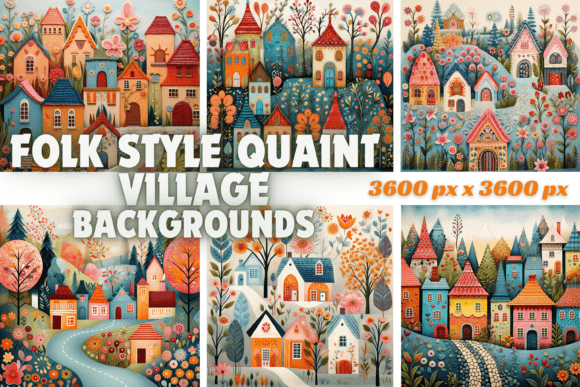 Charming Folk Village Backgrounds for Cozy Designs