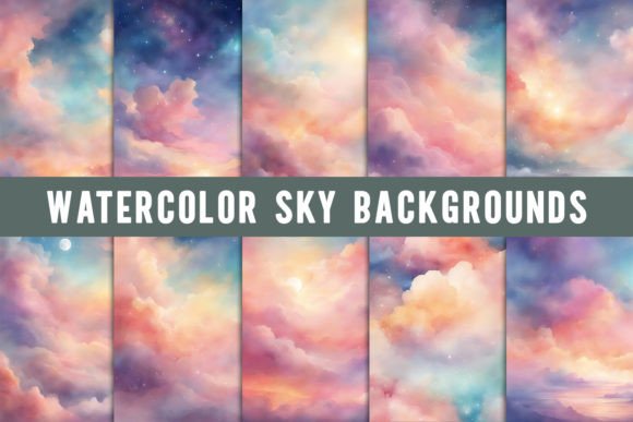 Elevate Your Visuals with Watercolor Sky Backgrounds