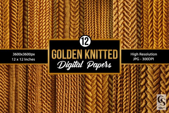 Gold Knitted Texture Backgrounds: A Designer's Cozy Asset