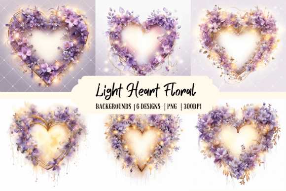 Light Heart Floral Backgrounds | Perple for Creative Projects