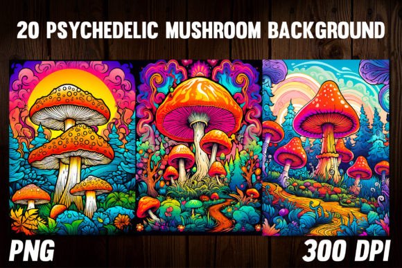 Psychedelic Mushroom Backgrounds 3: Unlocking Creative Dimensions