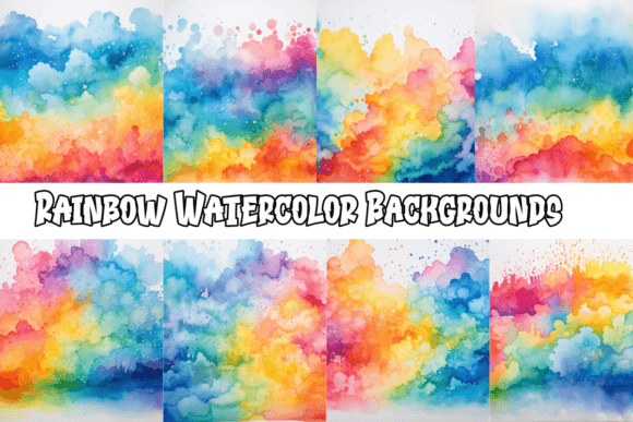 Rainbow Watercolor Backgrounds: A Splash of Digital Artistry