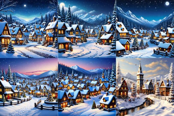 Snowy Christmas Village Backgrounds: Your Winter Wonderland