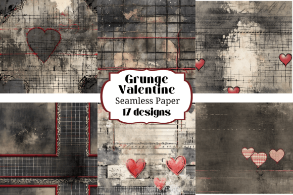 Unleash Creative Grit: Grunge Valentine Backgrounds Digit Paper