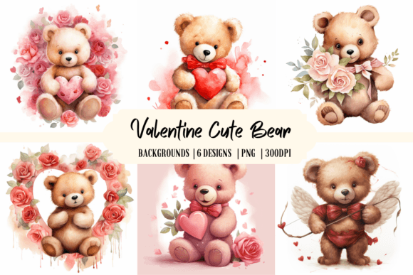 Valentine Cute Bear Backgrounds: Creative Assets for February Projects
