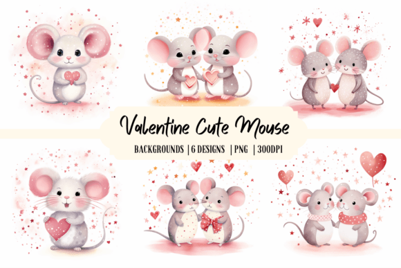 Valentine Cute Mouse Backgrounds: A Sweet Design Asset